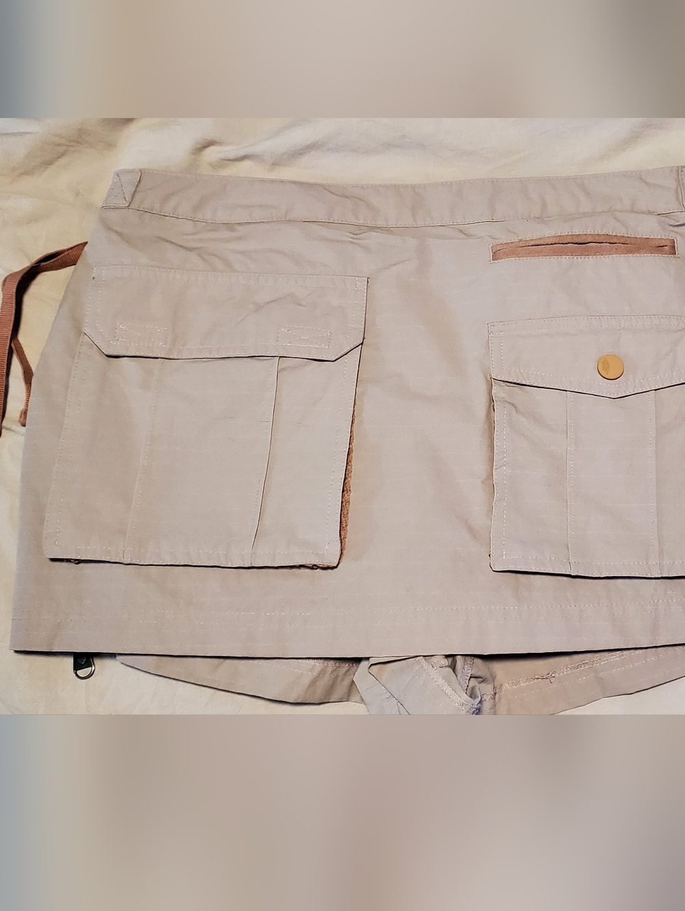 FP Movement Free People Great Outdoors Blush Cream Cargo Skort Orange Detail Lg - Picture 4 of 8